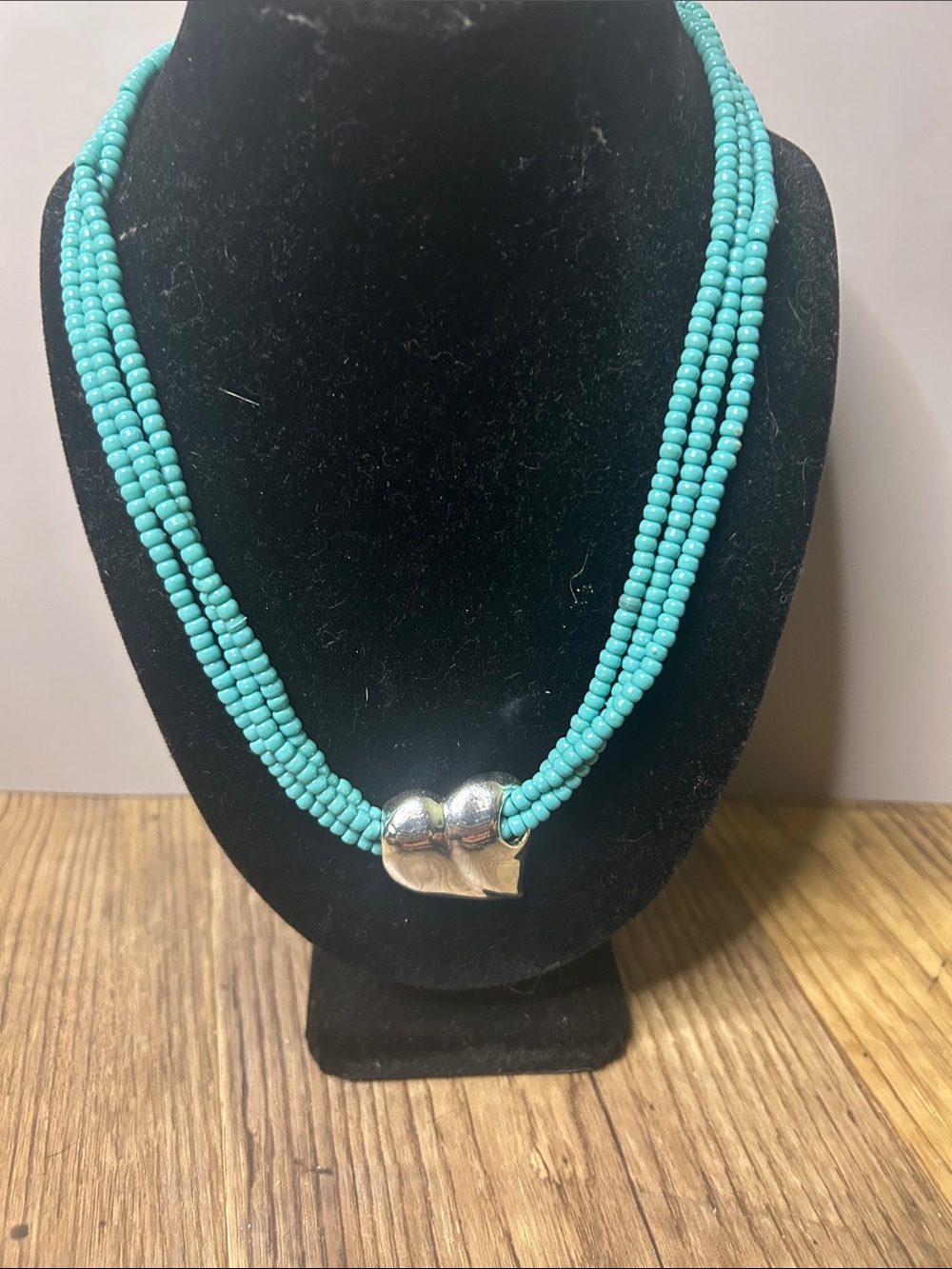 Turquoise Beaded Heart Necklace - Women's Jewelry